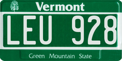 VT license plate LEU928