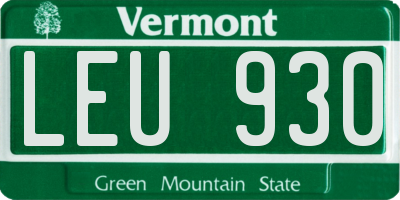 VT license plate LEU930