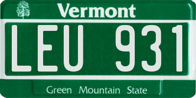 VT license plate LEU931