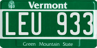 VT license plate LEU933