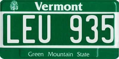 VT license plate LEU935