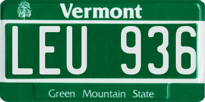 VT license plate LEU936