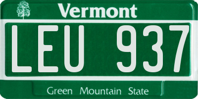 VT license plate LEU937