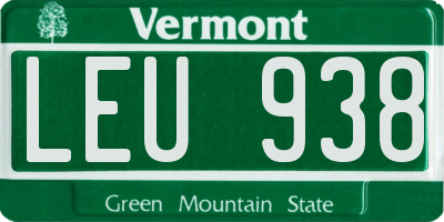 VT license plate LEU938