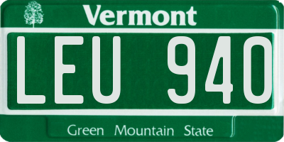 VT license plate LEU940