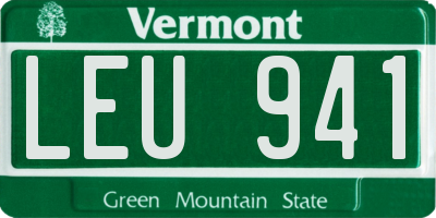 VT license plate LEU941