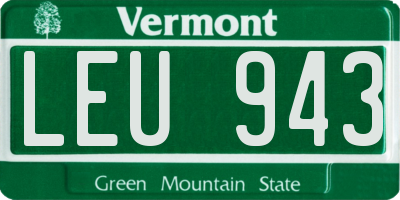 VT license plate LEU943