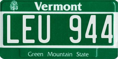 VT license plate LEU944
