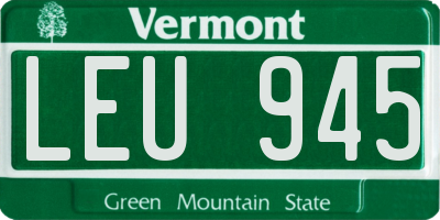 VT license plate LEU945