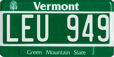 VT license plate LEU949