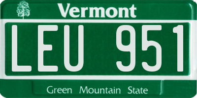 VT license plate LEU951