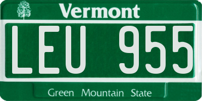 VT license plate LEU955