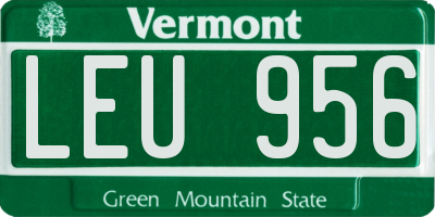VT license plate LEU956