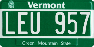 VT license plate LEU957