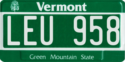 VT license plate LEU958