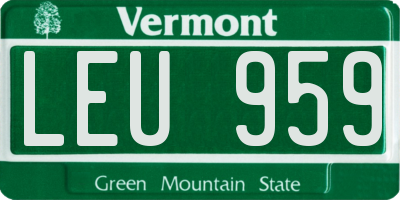 VT license plate LEU959