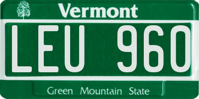 VT license plate LEU960
