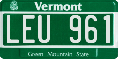 VT license plate LEU961