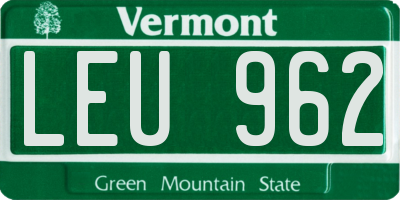 VT license plate LEU962