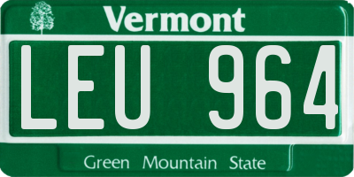 VT license plate LEU964
