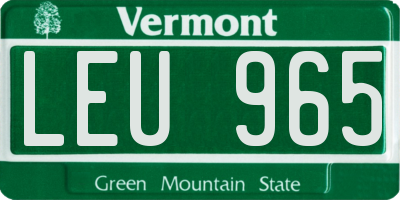 VT license plate LEU965