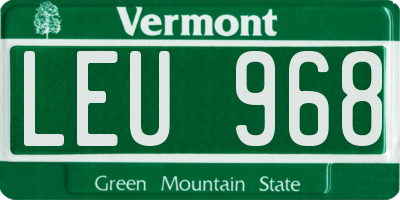 VT license plate LEU968