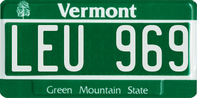 VT license plate LEU969