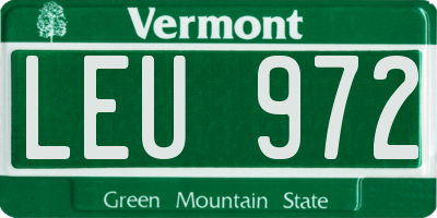 VT license plate LEU972