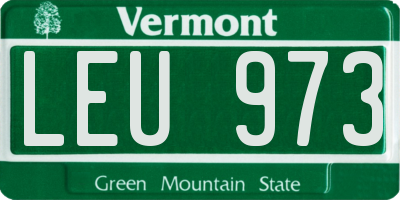 VT license plate LEU973