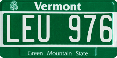 VT license plate LEU976