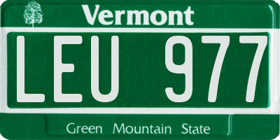 VT license plate LEU977