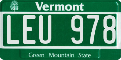 VT license plate LEU978