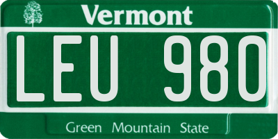 VT license plate LEU980