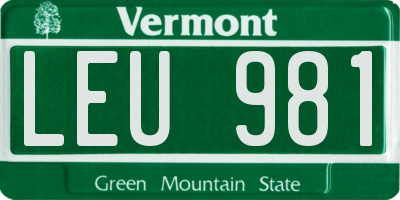 VT license plate LEU981