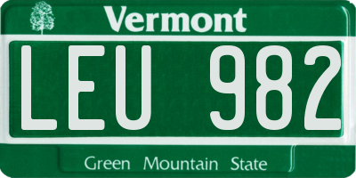 VT license plate LEU982
