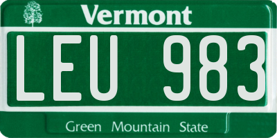 VT license plate LEU983