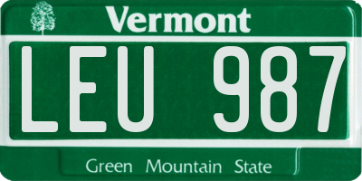 VT license plate LEU987