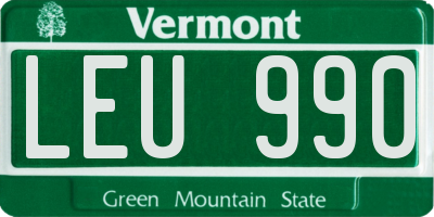 VT license plate LEU990
