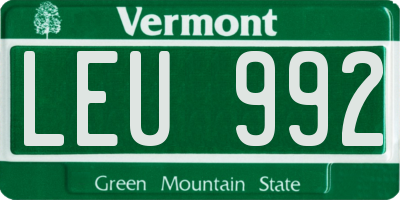 VT license plate LEU992