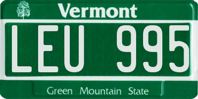 VT license plate LEU995