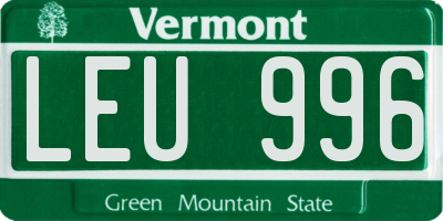 VT license plate LEU996