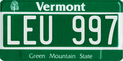 VT license plate LEU997