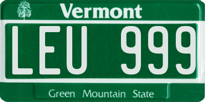 VT license plate LEU999