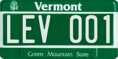 VT license plate LEV001