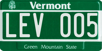 VT license plate LEV005