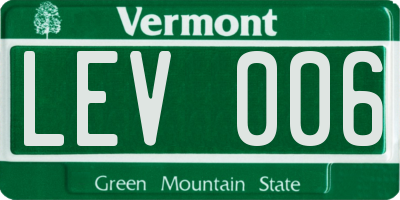 VT license plate LEV006