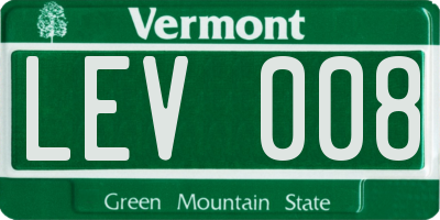 VT license plate LEV008