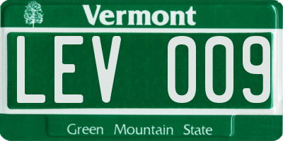 VT license plate LEV009