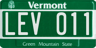 VT license plate LEV011
