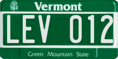 VT license plate LEV012